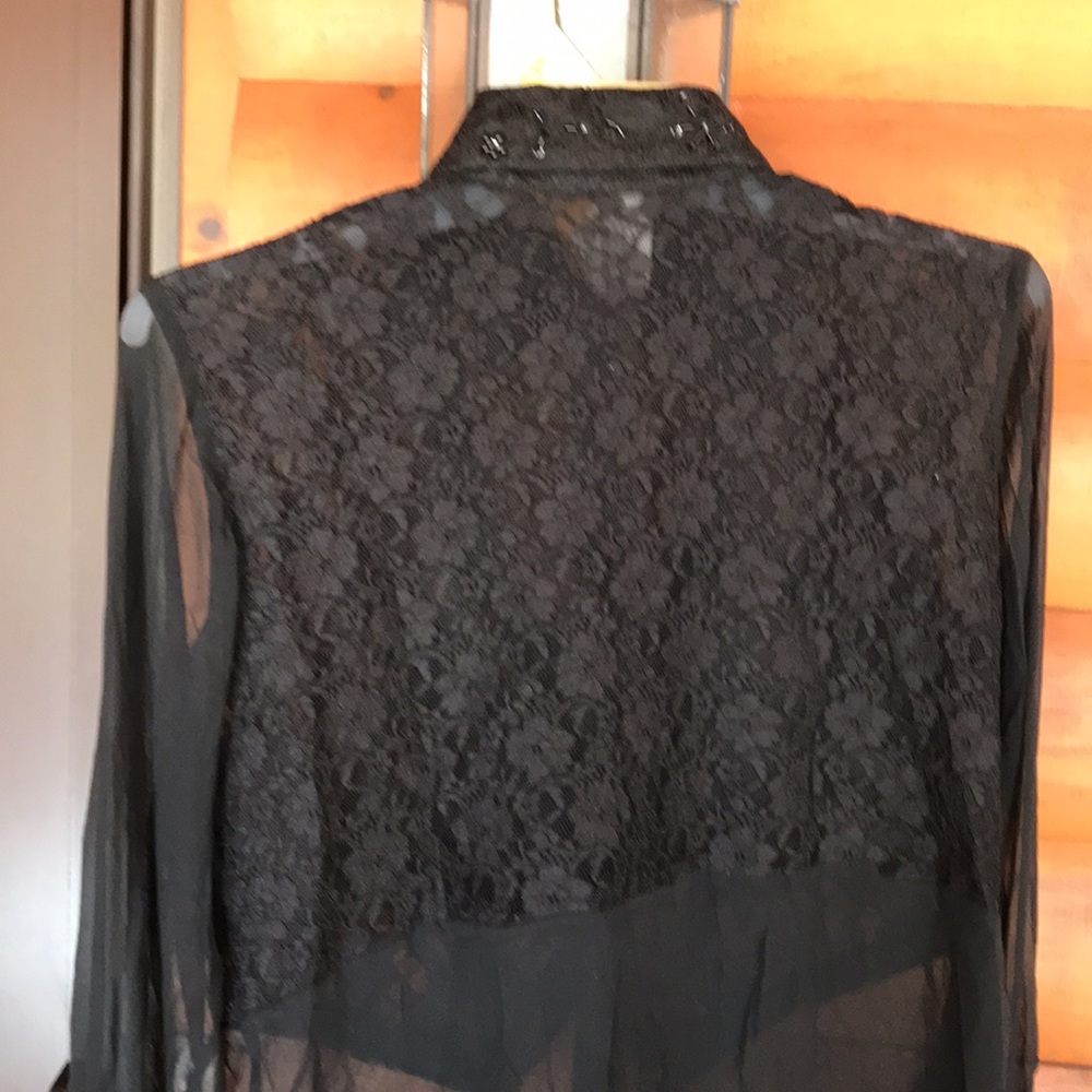 Jerri Sherman - Saks 5th Ave Black Lace Blouse - Picture 6 of 8